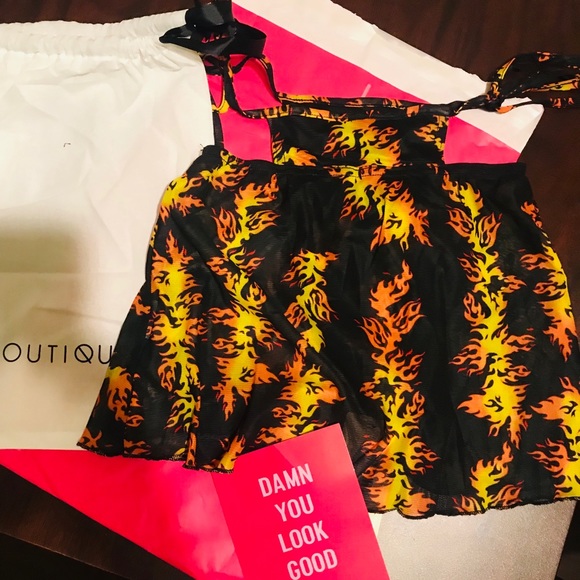 Summertime Dreaming Festival Skirt Flame Mesh - Picture 3 of 4